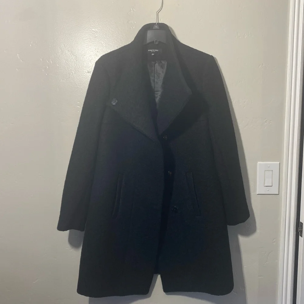 NWOT black Kenneth Cole wool coat. Size XL. - Picture 1 of 4